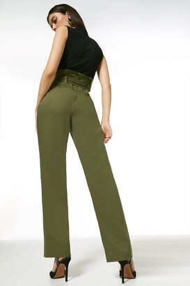 Karen Millen Soft Tencel Woven Belted Trouser