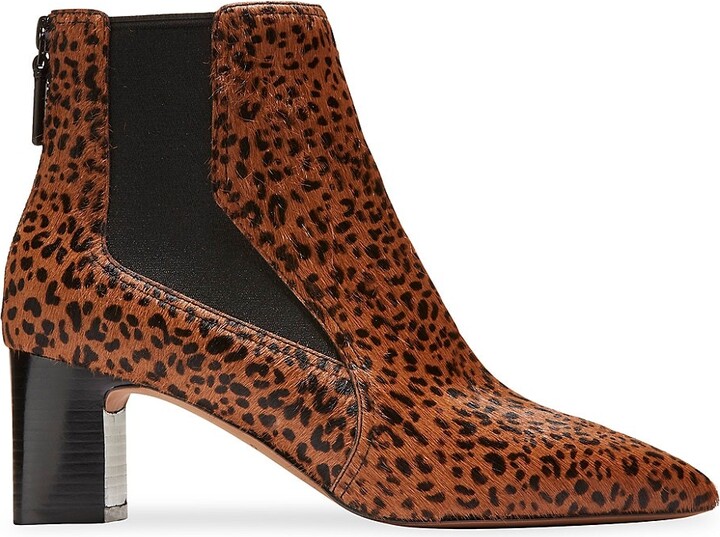 Details about   Chic Women's Pointy Toe Zip Leopard Block Hees Shoes Retro Lady Ankle Boots