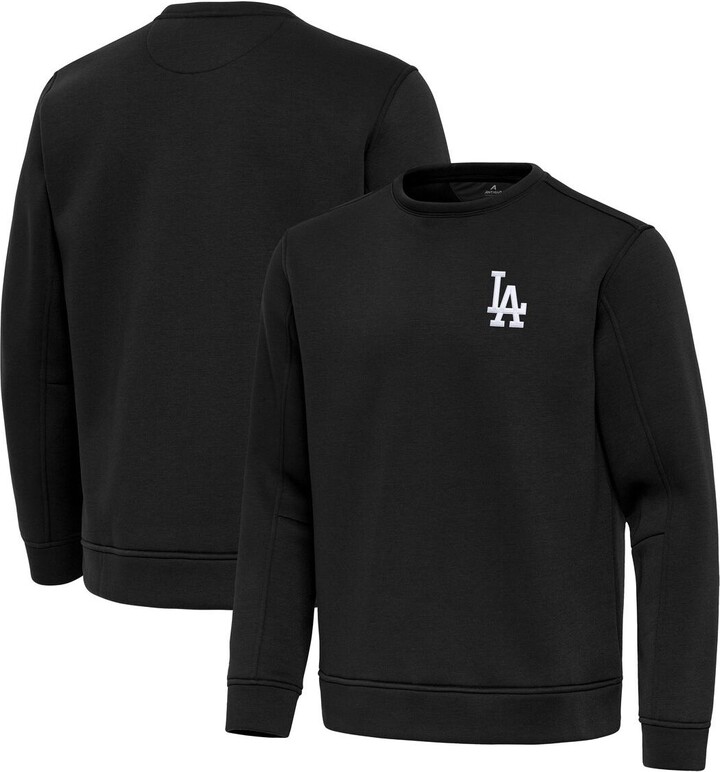 Antigua Men's Black Los Angeles Dodgers Relevant Lightweight Pullover Sweatshirt