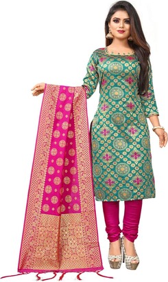 GJ Fashion Indian Style Cotton Silk Churidar Salwar Suit with Banarasi Silk  Dupatta for Festive Occasion & Regular Wear for Women - ShopStyle Teen  Girls' Dresses