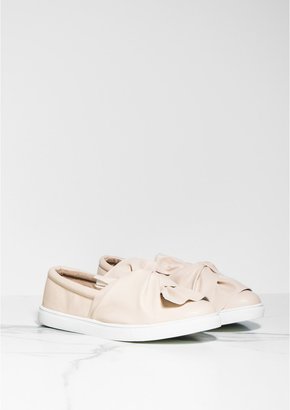 Missy Empire Tricia Nude Knot Front Flatforms