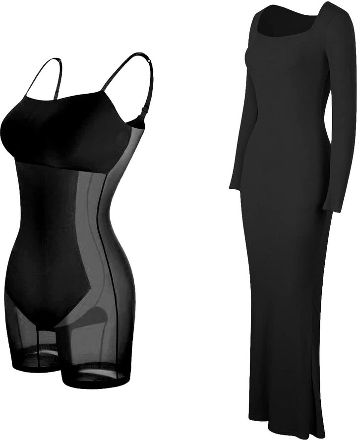 NJGRAE Shaper Dress Bodycon Maxi Mini Built in Shapewear Bra 8 in 1 Women leeveless Backless