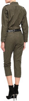 Thumbnail for your product : Current/Elliott The Crew Cropped Polka-dot Stretch-cotton Jumpsuit