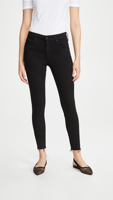 Mother Looker Ankle Fray Skinny Jeans