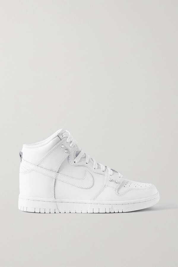 Nike Dunk High Embellished Leather High-top Sneakers - White - ShopStyle