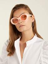 Thumbnail for your product : Acne Studios Mustang Oval Acetate Sunglasses - Womens - Pink