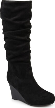 Journee Collection Womens Haze Wedge Knee High Boots, Black 9