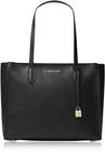 michael kors mercer large black pebble leather top zip tote bag