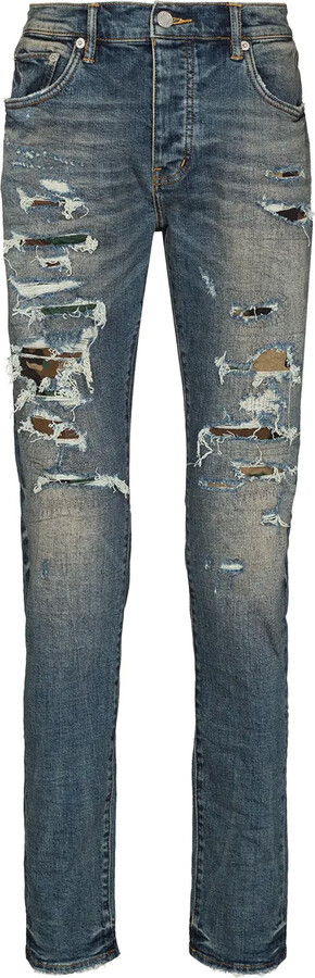 Purple Brand Ripped Slim-Fit Jeans