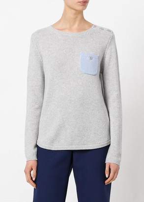 Chinti \u0026 parker Chinti & Parker One Pocket Sweater Grey Baby Blue