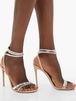 Thumbnail for your product : Aquazzura So Vera 105 Crystal Suede Sandals - Womens - Nude