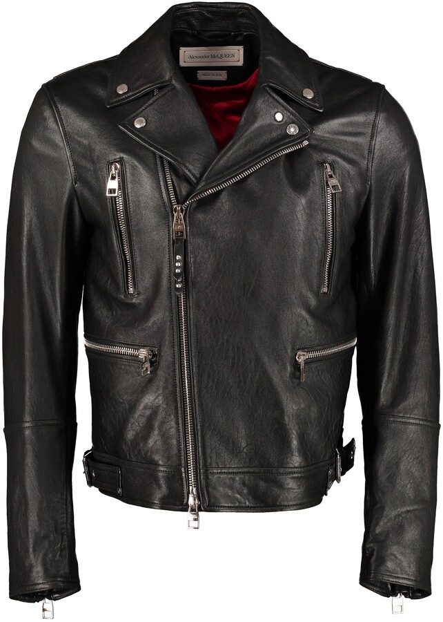 alexander mcqueen leather jacket mens