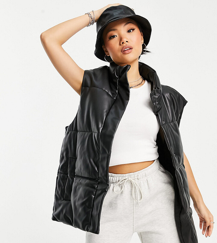 petite faux leather jacket