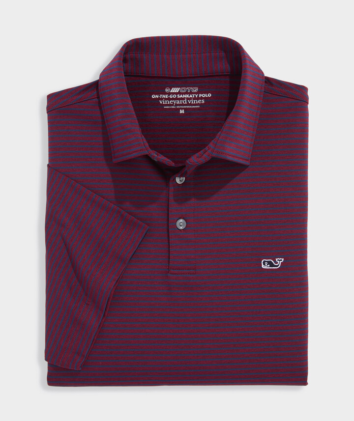 Vineyard Vines Performance Bradley Stripe Sankaty Polo