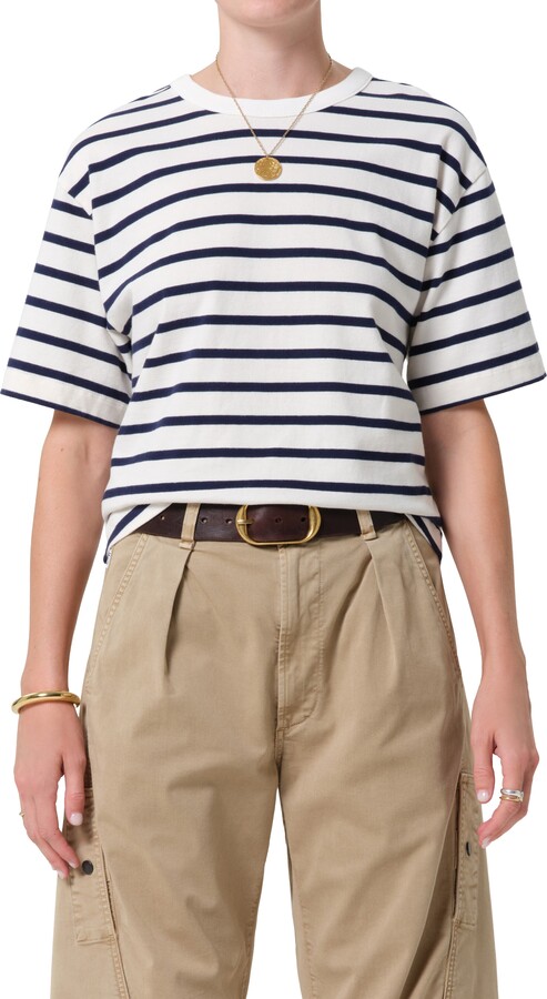 Citizens of Humanity Goldie Stripe Cotton T-Shirt
