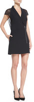 Thumbnail for your product : Richard Chai Andrew Marc x Sheer-Back Crepe Zip Dress