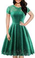 Thumbnail for your product : IHOT Women's Vintage Lace Cap Sleeve Retro Swing Elegant Dress for Special Occasion (XL, Christmas Blue)