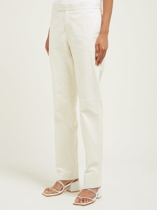 Helmut Lang Mid-rise Leather Trousers - White