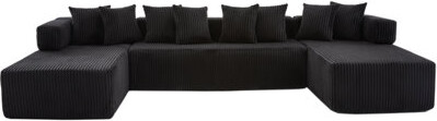 Modular Sofa Corduroy Contemporary Living Room Flexibility