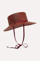 Thumbnail for your product : CLYDE Telescope Grosgrain-trimmed Straw Hat - Burgundy