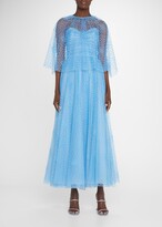 Thumbnail for your product : Monique Lhuillier Dotted Tulle Strapless Cocktail Dress