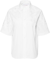 Thumbnail for your product : Carolina Herrera Floral-Embroidered Short-Sleeve Shirt