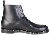 Thumbnail for your product : Valentino Garavani Rockstud Sole Leather Combat Boots Black