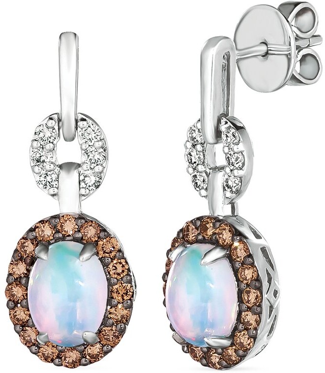 LeVian 14K 2.03 Ct. Tw. Diamond & Opal Earrings