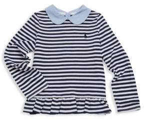 Ralph Lauren Toddler's, Little Girls and Girl's Chambray-Collar Striped Top