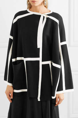 Chloé Iconic Piped Wool Coat - Black