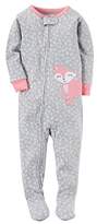 Thumbnail for your product : Carter's Girls' 12 Months-5T Girly Floral Fox Print One Piece Cotton Pajamas