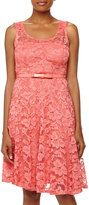 Thumbnail for your product : Chetta B Lace Bow-Belt Dress, Melon