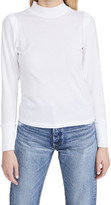 Thumbnail for your product : Monrow Mock Neck Shirred Sleeve Top