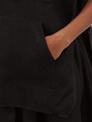 Matteau Raw-edge Linen Poncho Top - Black
