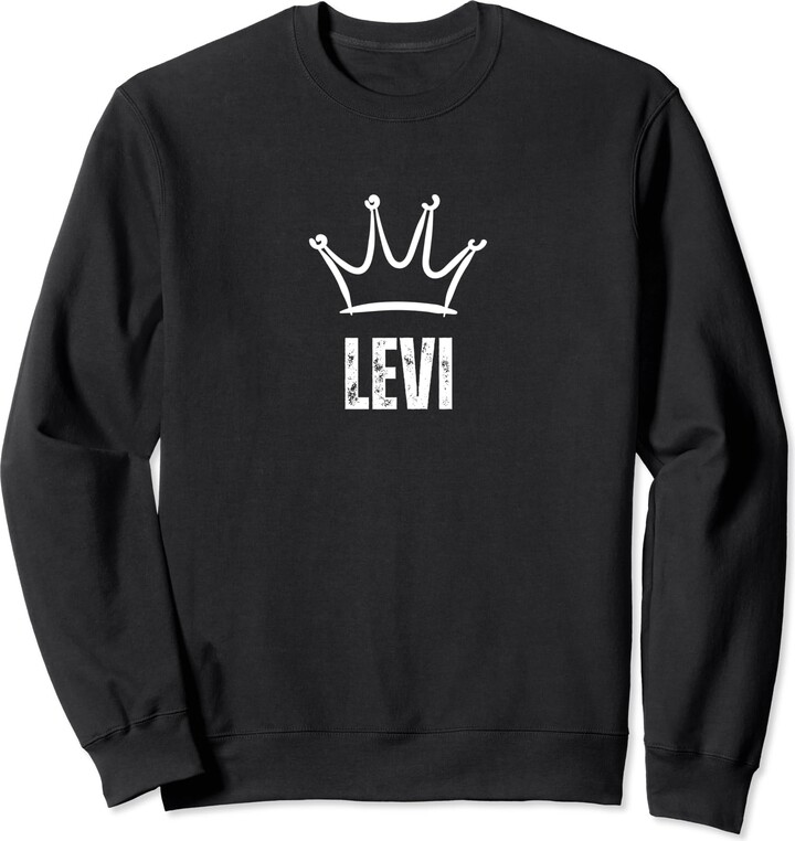 Retro Funny First Name Birthday Apparel Gifts King Levi Crown - Custom First Name Birthday #1 Winner Sweatshirt
