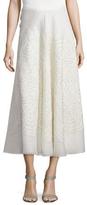Thumbnail for your product : Ralph Lauren Collection Roxanne Embroidered Midi Skirt, Cream