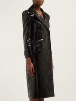 Thumbnail for your product : BLAZÉ MILANO Black Caviar Crocodile Effect Double Breasted Coat - Womens - Black