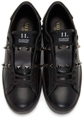 Valentino Valentino Black Rockstud Untitled 11 Open Sneakers