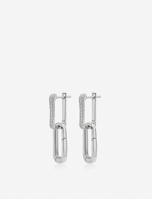 Monica Vinader Alta Capture Charm sterling silver and diamond link earrings