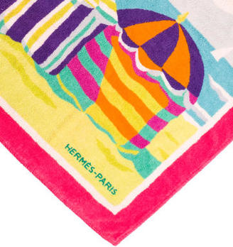 Hermes Printed Beach Towel