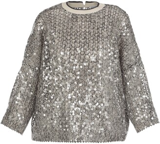 silver sequin sweater
