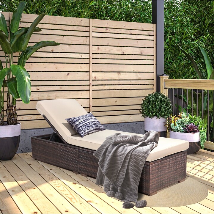 Patiorama Outdoor Wicker Chaise Lounge Patio Reclining Lounge Chair