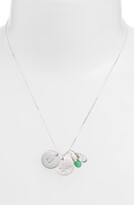 Thumbnail for your product : Nashelle Prasiolite Initial & Swallow Sterling Silver Disc Necklace