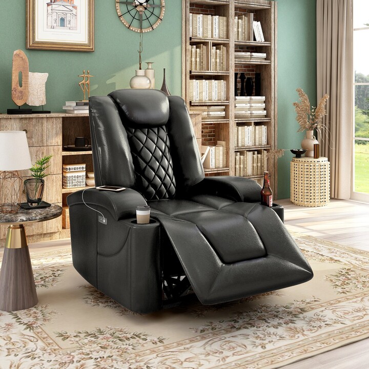 Rasoo Luxurious Power Motion Recliner with USB Charge Port and Two Cup