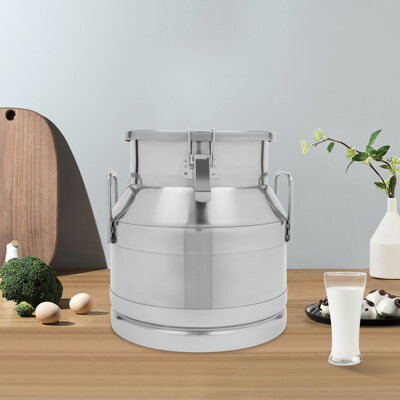 Prep & Savour 13" 20L Stainless Steel Milk Can Liquid Storage Barrel
