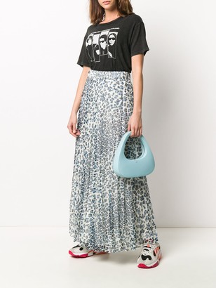 P.A.R.O.S.H. Leopard-Print Pleated Skirt