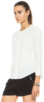 Thumbnail for your product : Pam & Gela Bracelet Cotton Sleeve Top in Cream