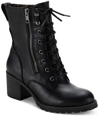 Sun + Stone Sloanie Lace-Up Lug Sole Hiker Booties, Created for Macy's Women's Shoes