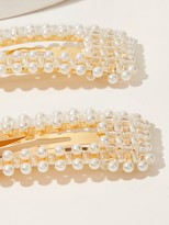 Thumbnail for your product : Romwe Faux Pearl Deign Hair Snap Clip 2pcs