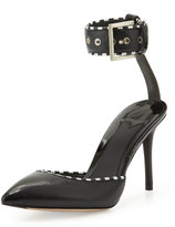 Thumbnail for your product : Brian Atwood Migita Stripe-Trim Ankle-Wrap Sandal
